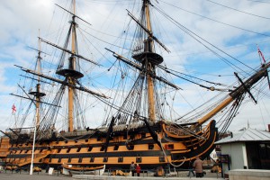 Visitors at The Historic Dockyard can board the HMS Victory