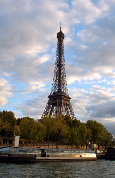 The Eiffel Tower seen from aboard a Bateaux Parisiens cruise