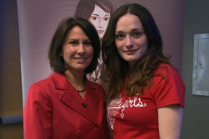 CBC News co-anchor Debra Arbec with McGill undergrad and Mircosoft intern Genevieve L’Esperance