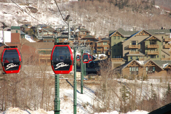The Over Easy gondola ride at Stowe Mountain Resort links Spruce Peak and Mount Mansfield Credit: Julie Kalan