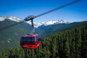 Breathtaking views of The Rocky Mountains aboard the Peak 2 Peak gondola from Whistler to Blackcomb 