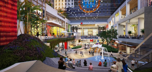 A look towards the future and what the beautiful Downtown Sheraton and adjoining mall anchored by Macy’s will look like.
