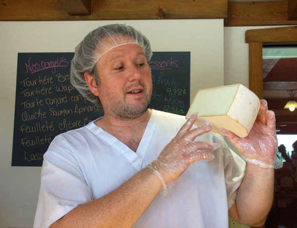 Alain Boyer with his award-winningl cheese at La Fromagerie Montebello J Kalan