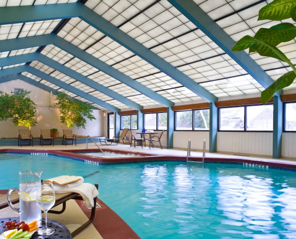 The indoor pool and hot tubs are especially popular during the winter months