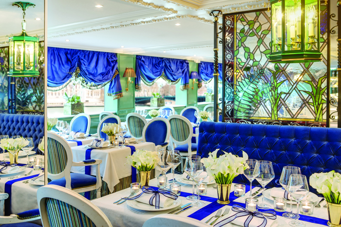 Floating Luxury, S.S. Catherine Restaurant, photo courtesy of Uniworld Boutique River Cruise Collection