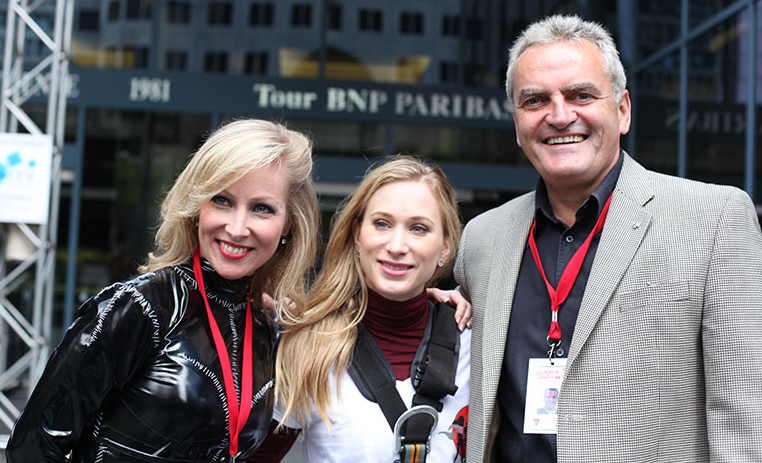 Lori Graham, Weather specialist for CTV Montreal, Joannie Rochette, Canadian figure skater, and Jean Duchesneau, President for Quebec Society for Disabled Children – Lori and her fellow celebrities raised over $115,000 for the charity in one day
