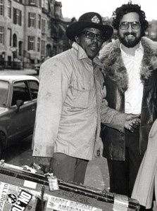 Sheldon met all his performers at the airport – here with Bo Diddley