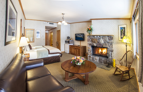 The Algonquin Suite has a wood-burning fireplace