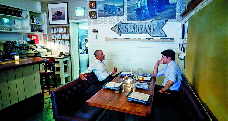 Obama and Trudeaun at Joe Beef