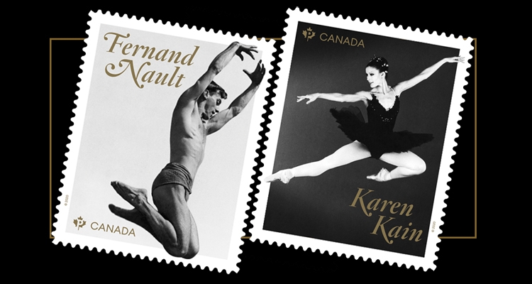 Canadian Ballet Legends Honoured - Stamps featuring Karen Kain and Fernand Nault