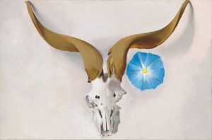 Georgia O’Keeffe Ram’s Head, Blue Morning Glory, 1938.