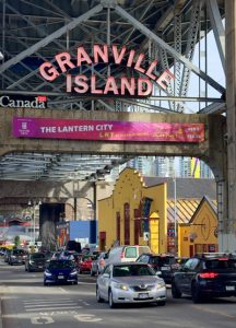 Granville Island with its public market, shops and restaurants