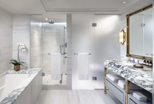 luxurious Fairmont Gold suite bathroom