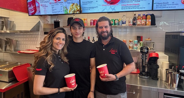 Anthy and Jimmy, with their son Constantine (centre), at Lulu’s