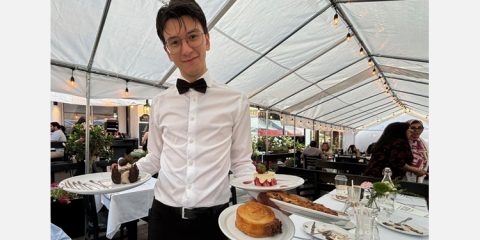 Duc de Lorraine General Manager Peter Maniatis serves up some decadent desserts.