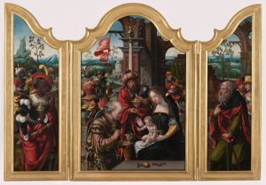 Saints, Sinners, Lovers and Fools: Three Hundred Years of Flemish Masterworks - Pieter Coecke van Aelst the Elder (1502-1550), Triptych with the Adoration of the Magi