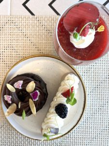 A trio of desserts at FARO Gastro Market