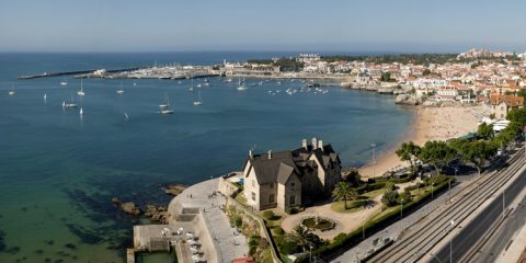 Aerial view of Cascais, Portugal, Lisbon’s beach town neighbour