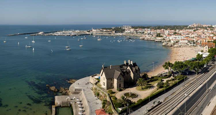 Aerial view of Cascais, Portugal, Lisbon’s beach town neighbour