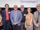 Diane Gosselin, President and CEO of CQDM, Viviane Poupon, President and CEO of Brain Canada, Minister Christopher Skeete, with Thomas Durcan, Kathie Beland and Jocelyn Faubert at the October 15 event in Montreal.