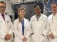 (left to right) Dr. Martin Bernier, Dr. Jacqueline Joza, Dr. Atul Verma, and Dr. Vidal Essebag inside the new cardiac EP Lab at the Glen.