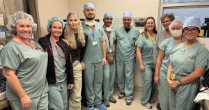 Members of the MUHC’s Cardiac Electrophysiology Team, including the nurse manager, research manager, nurses, technician, patient attendant, administrative support, and fellows.