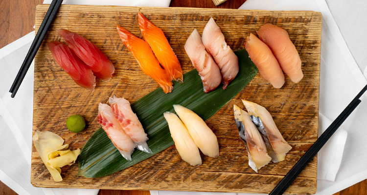 The seven piece nigiri at Kyo Bar Japonais