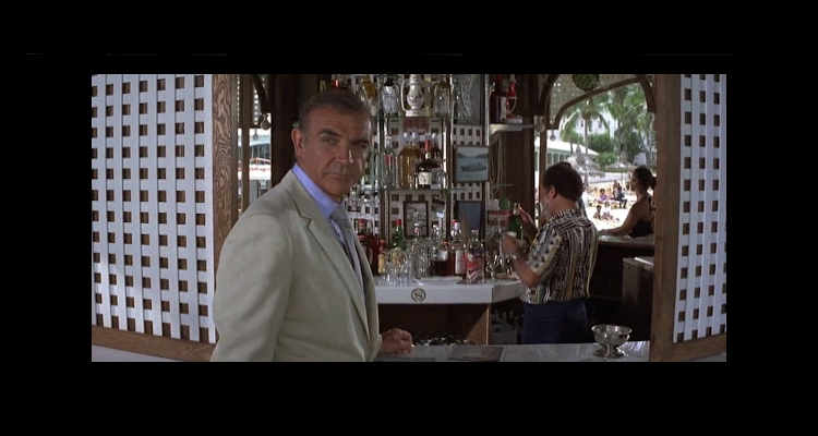 A scene set in the British Colonial Hotel in Nassau with Sean Connery in Never Say Never Again