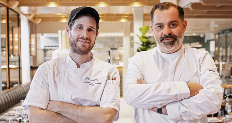 Mama C Chefs Anastasios Roussis (left) and Michalis Merzenis