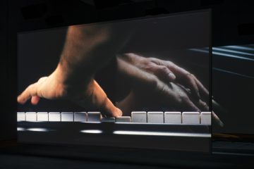 View of Anri Sala’s Ravel Ravel Interval (2017) in the exhibition Out of the Box, held at Schaulager, Switzerland in 2023.