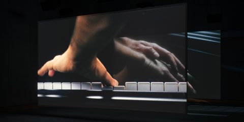 View of Anri Sala’s Ravel Ravel Interval (2017) in the exhibition Out of the Box, held at Schaulager, Switzerland in 2023.