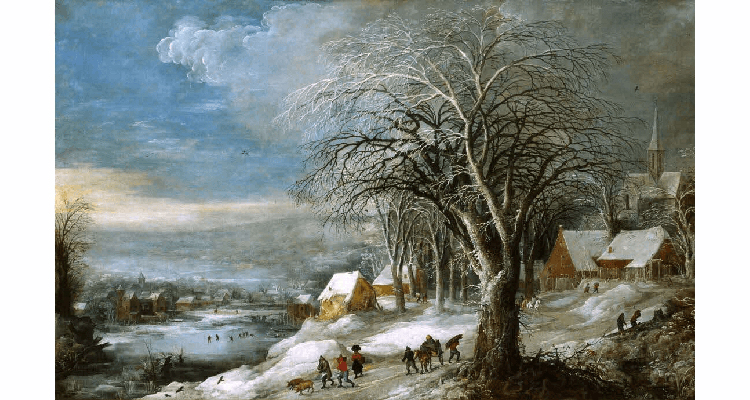 A Christmas Tale: Les trois messes basses - Image: Joos de Momper II, Winter landscape (detail) © Museum of Fine Arts of the city of Quimper