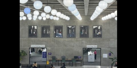 The Erewhön Cycle was permanently installed on November 20, 2024 in Western University’s D. B. Weldon Library  | Photo courtesy of John A. Schweitzer via Western Ontario